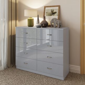 Chilton grey gloss 8 drawer chest lifestyle a