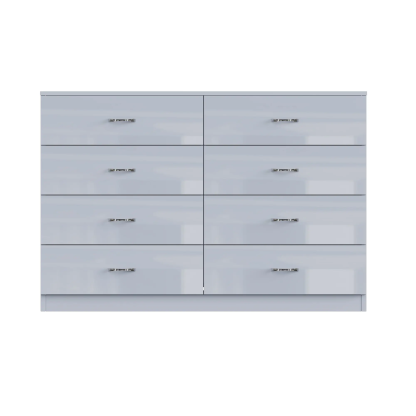 FWStyle Chilton 8 Drawer Chest Of Drawers - Grey Gloss Front - Image 4