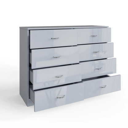 FWStyle Chilton 8 Drawer Chest Of Drawers - Grey Gloss Front - Image 6
