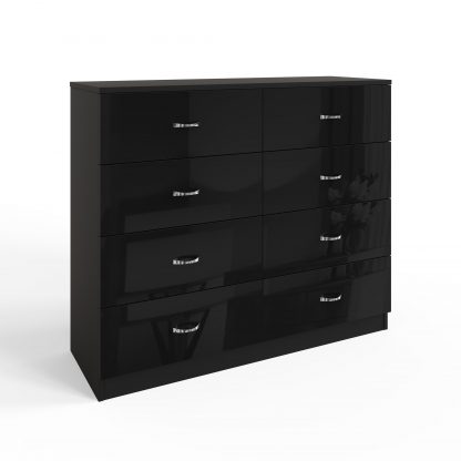 Chilton black gloss 8 drawer chest ang co