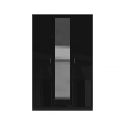 Chilton black gloss 3 door wardrobe so co