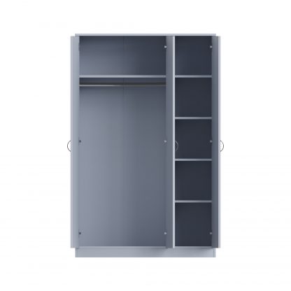 Chilton grey gloss 3 door wardrobe open co