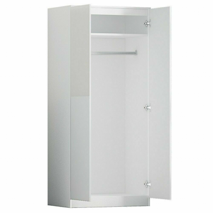 Stora Modern 2 Door Double Wardrobe - Matt White - Image 2