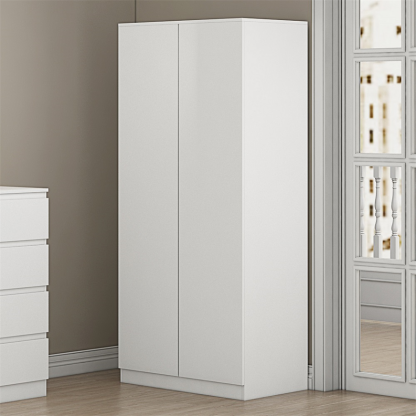 Stora Modern 2 Door Double Wardrobe - Matt White - Image 3