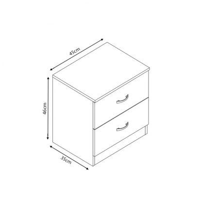 Chilton white gloss bedside dimensions