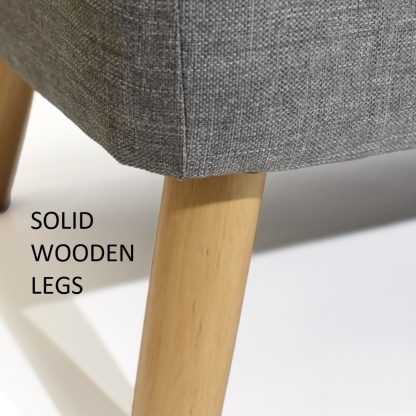 Harper Grey Linen Ottoman legs info