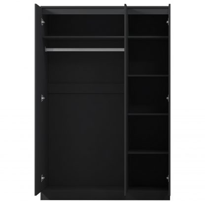 Stora matt black 3 door wardrobe open co