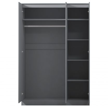 Stora matt grey 3 door wardrobe open so co