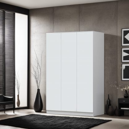 Stora matt white 3 door wardrobe lifestyle a