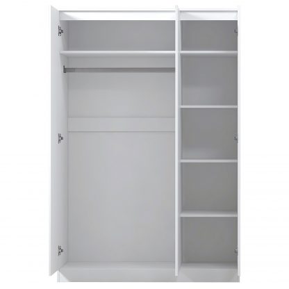 Stora matt white 3 door wardrobe open co