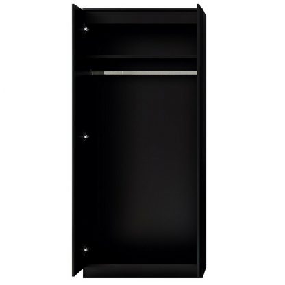 Stora Modern 2 Door Wardrobe - Black Gloss - Image 3