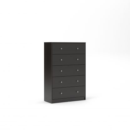May 5 Drawer Tall Chest of Drawers - Black Coffee