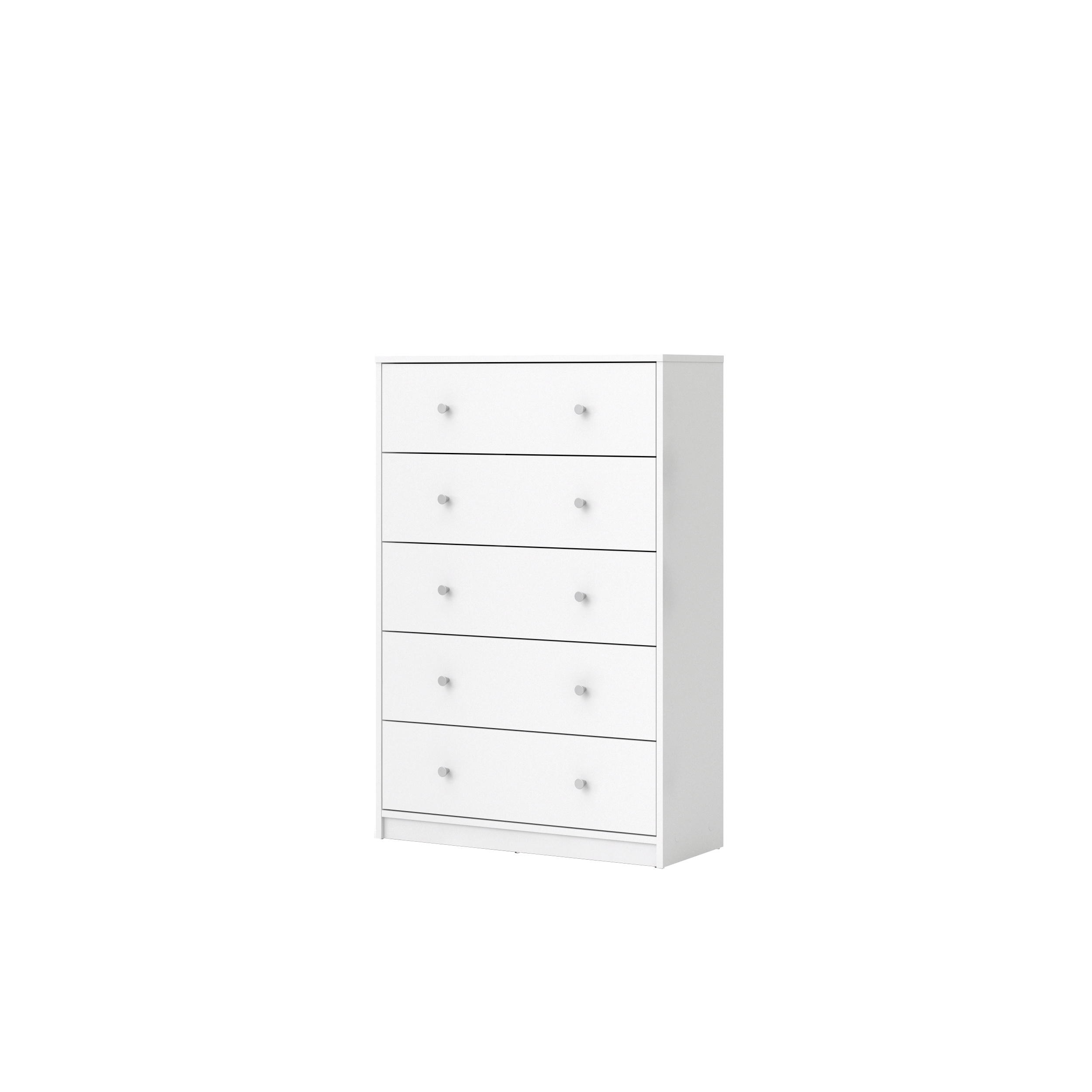May 5 Drawer Tall Chest of Drawers Matt White FWS Direct