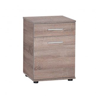 Adore Modern 2 Drawer Bedside Cabinet - Latte Oak