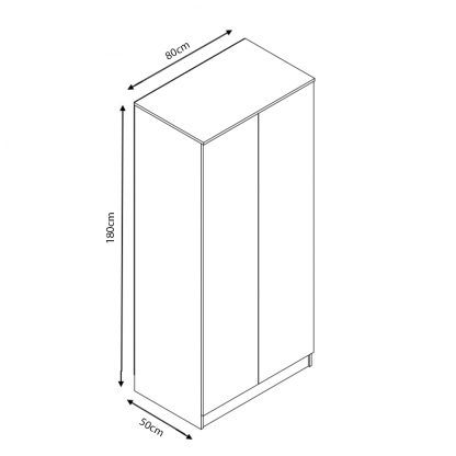 Stora Modern 2 Door Wardrobe - Black Gloss - Image 4