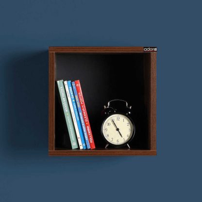 Adore Cube Shelf/ Bedside Table - Walnut - Image 2