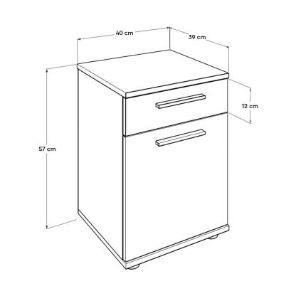 Adore Modern 2 Drawer Bedside - Sonoma Oak - Image 7