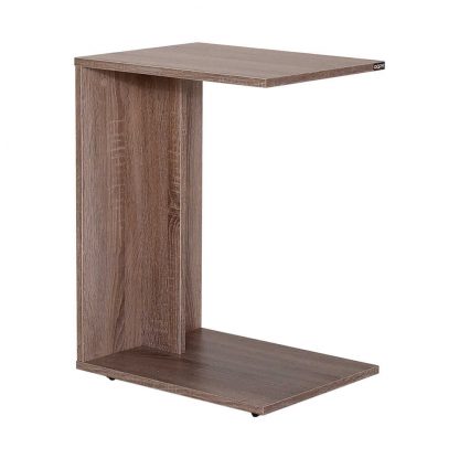 Mobile Sofa Table in Light Walnut - Fits Under Most Sofas.