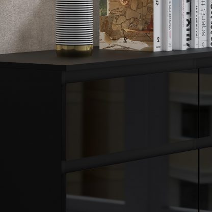 Stora 6 Drawer Chest of Drawers - Black Gloss - Image 5