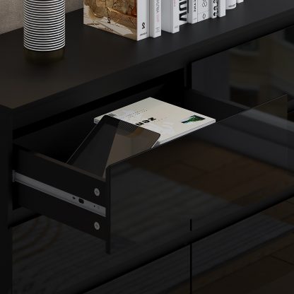 Stora 6 Drawer Chest of Drawers - Black Gloss - Image 7