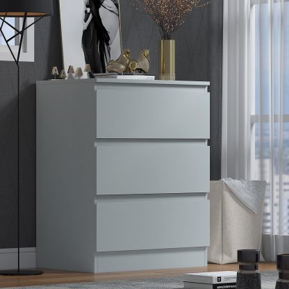 Stora matt grey 3 drawer chest lifestyle a