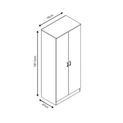 Chilton 2 Door Wardrobe - Grey Gloss - Image 7