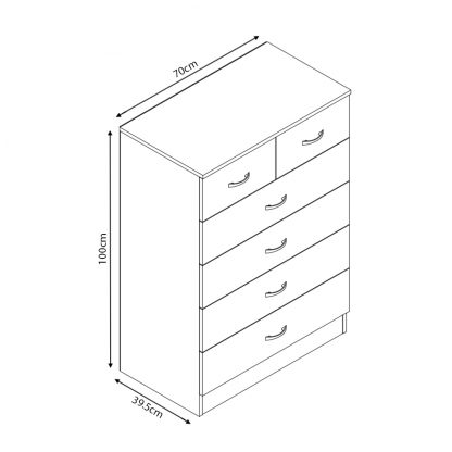 Chilton Chest of 6 Drawers - Grey Gloss - Image 7
