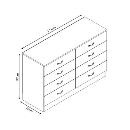 Chilton Chest of 8 Drawers - White Gloss - Image 5
