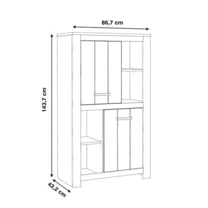 Elara Modern Style Matt White Bianco Oak Storage Cabinet Bookcase - Image 4