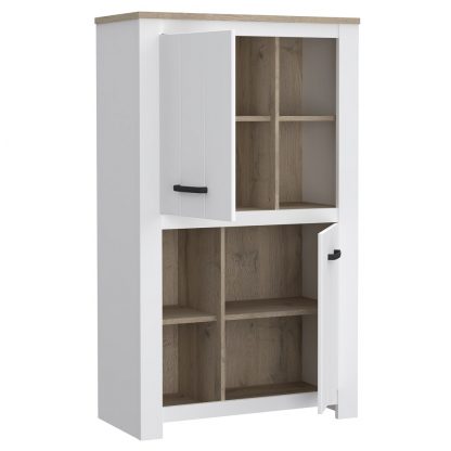 Elara Modern Style Matt White Bianco Oak Storage Cabinet Bookcase - Image 2