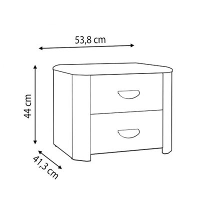 Yoop 2 Drawer Bedside Cabinet Sonoma Oak Finish - Image 3
