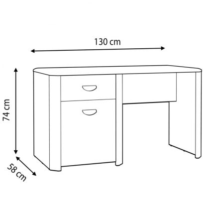 Yoop Dressing Table Study Desk - Sonoma Oak Matt Finish - Image 3