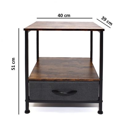 Industrial Side Table With Storage Basket - Image 3