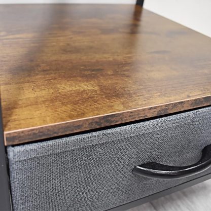 Industrial Side Table With Storage Basket - Image 4