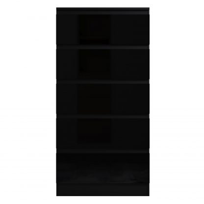 Stora 5 Drawer Chest of Drawers - Black Gloss - Image 2