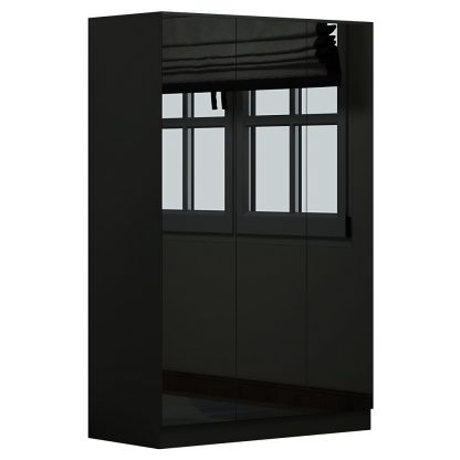 Stora black gloss 3 door wardrobe ang co