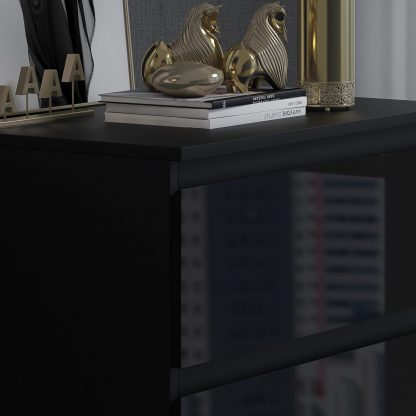 Stora 3 Drawer Chest of Drawers - Black Gloss - Image 5