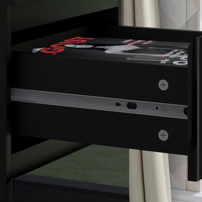 Stora 2 Drawer Bedside Cabinet - Black Gloss - Image 5