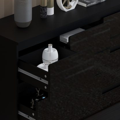 Stora Merchant 7 Drawer Chest of Drawers - Black Gloss - Image 7