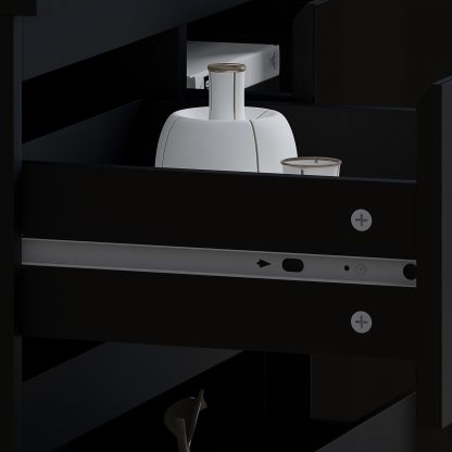 Stora Merchant 7 Drawer Chest of Drawers - Black Gloss - Image 8