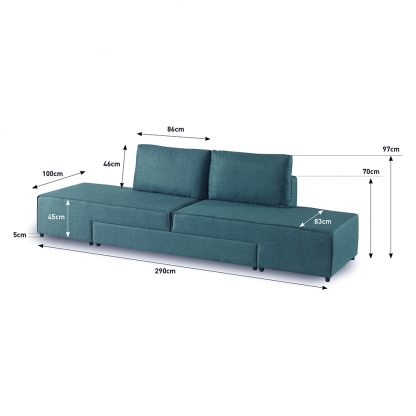 Armada Flexi Sofabed - Blue - Image 11