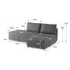 Armada Flexi Sofabed - Light Grey - Image 11