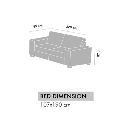 Harmony 3 Seater Sofabed - Dark Grey - Image 9