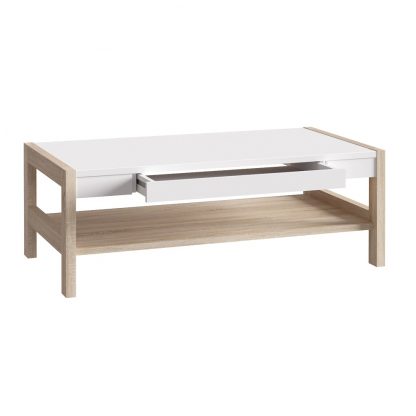 Hoyvik Modern Stylish Coffee Table White Sonoma Oak Matt Finish - Image 2