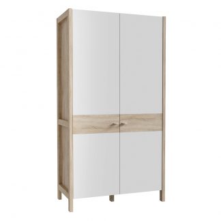 Hoyvik 2 Door Wardrobe White Sonoma Oak Matt Finish