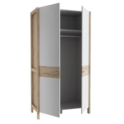 Hoyvik 2 Door Wardrobe White Sonoma Oak Matt Finish - Image 3