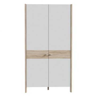 Hoyvik 2 Door Wardrobe White Sonoma Oak Matt Finish - Image 4
