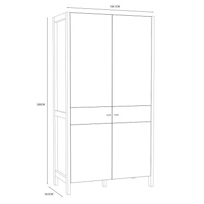 Hoyvik 2 Door Wardrobe White Sonoma Oak Matt Finish - Image 6