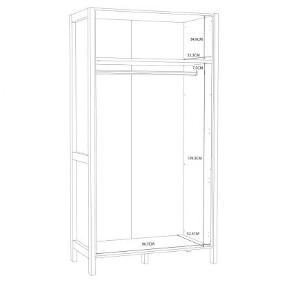 Hoyvik 2 Door Wardrobe White Sonoma Oak Matt Finish - Image 7