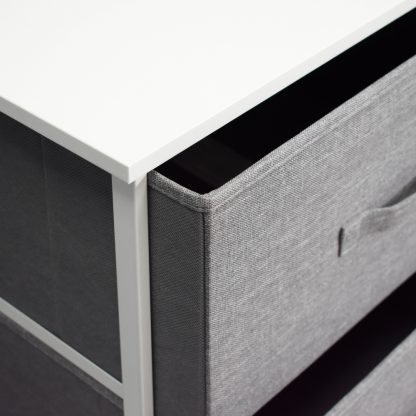 Lotte Modern Linen 2 Drawer Storage Cabinet - Grey & White - Image 7